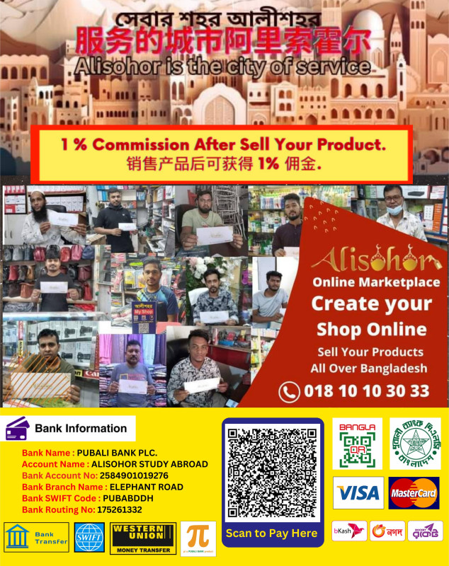 Alisohor Seller Account Fees & 1 % commission